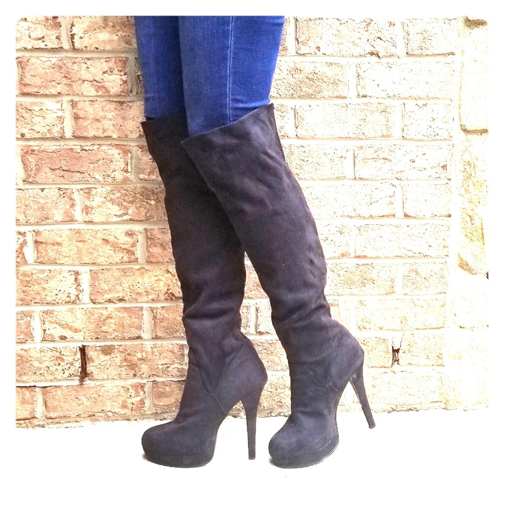 SOLD  Kardashian Kollection Black Over Knee Boots